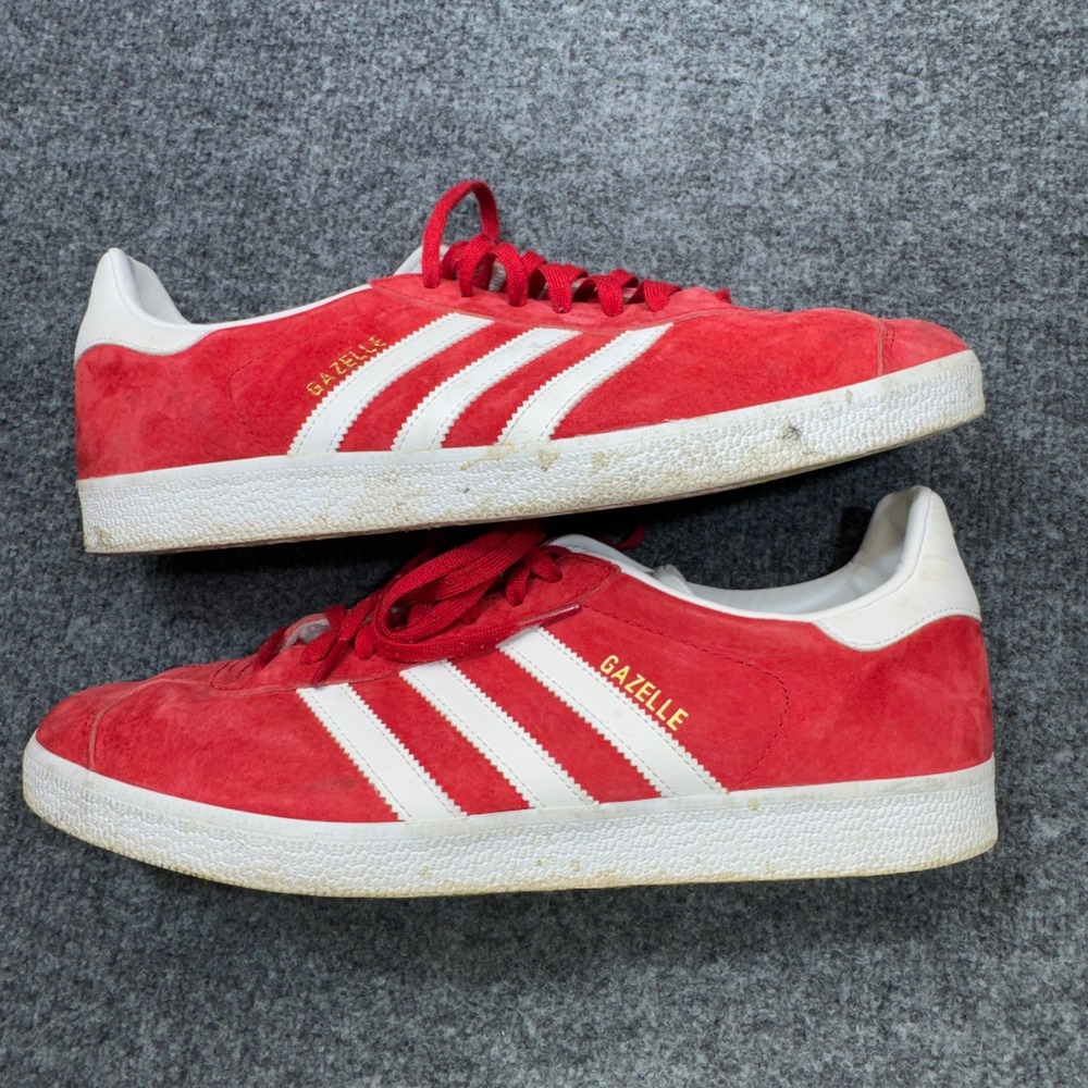 Adidas Gazelle Power Red Mens 12 Shoes Low Top Suede Sneakers Streetwear